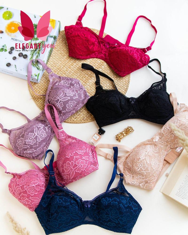 Beautiful Flower Pattern Light Padded non Wired Bra*