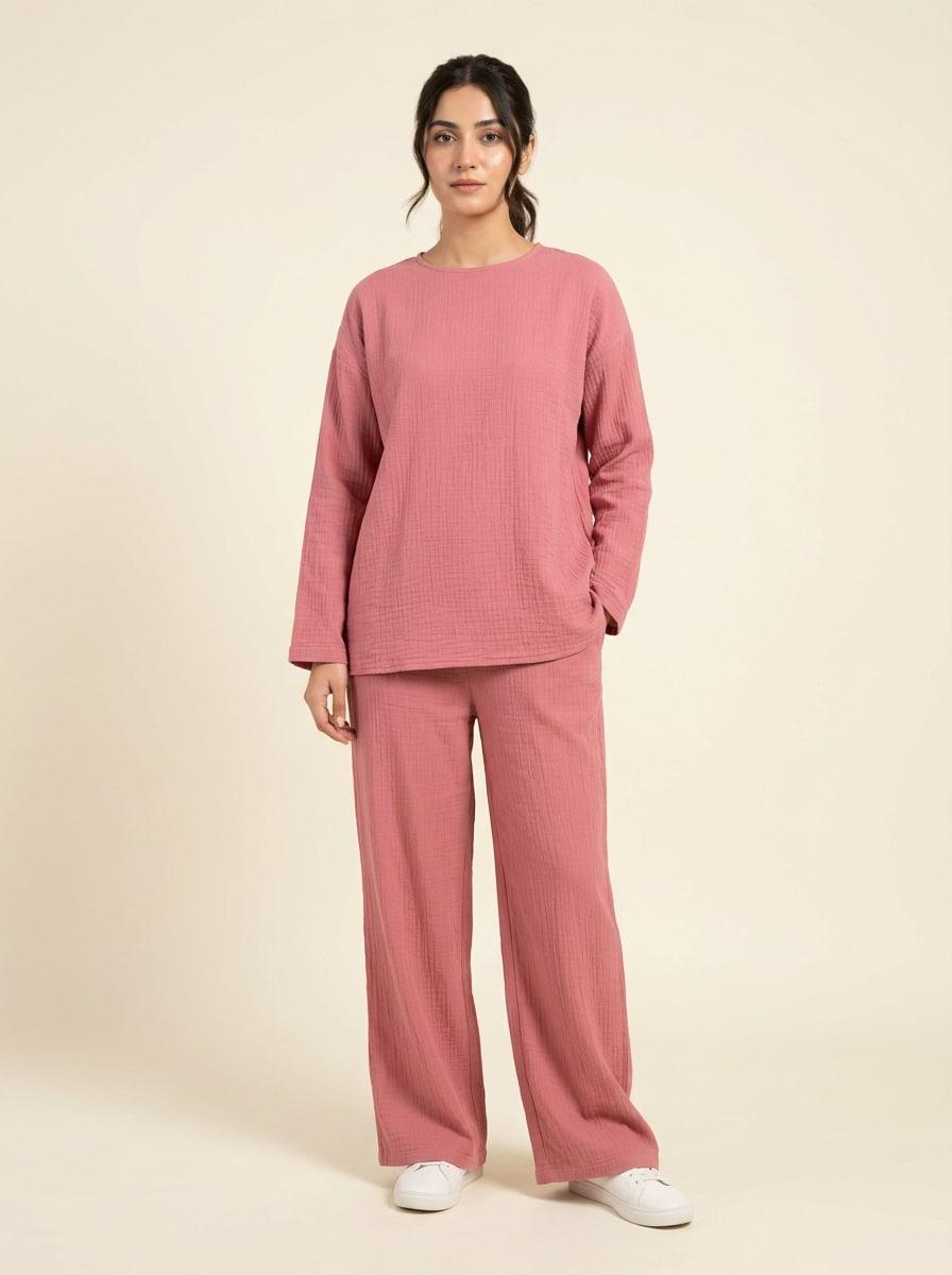 Gulabi Crinkle Cotton Co-ord