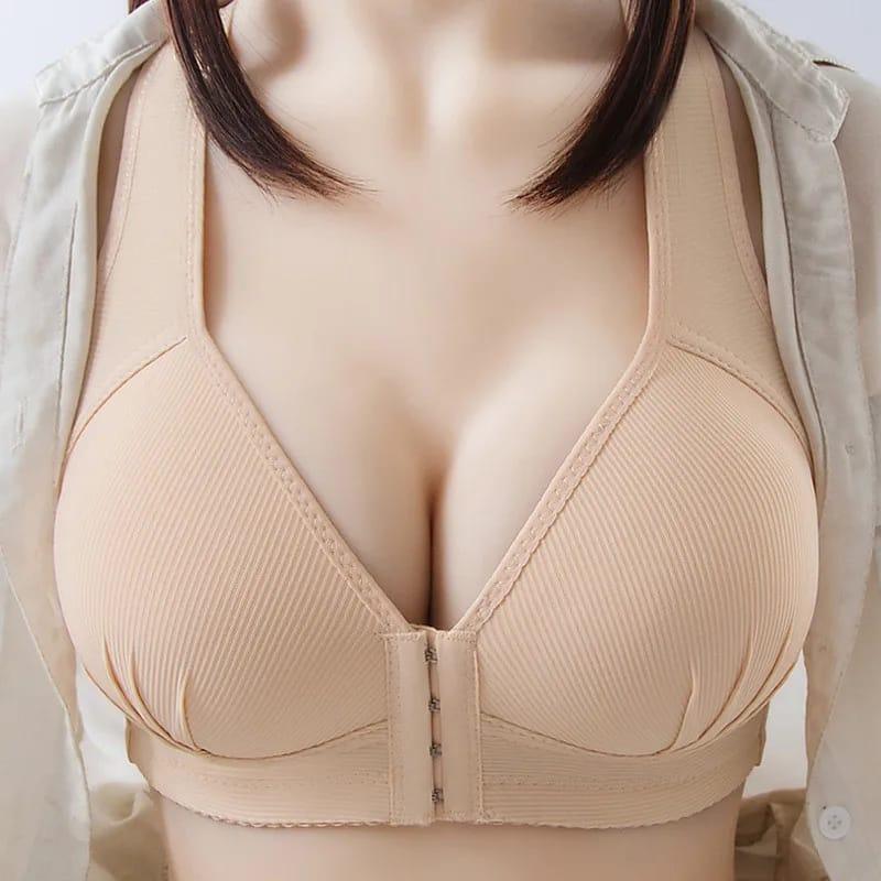 Wide Straps Front Hooks Light Padded Bra *