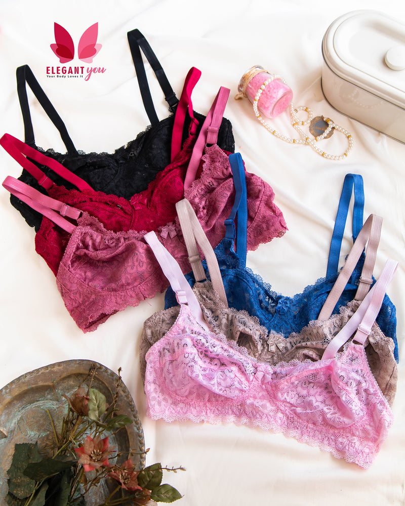 Beautiful Colors Lace Pattern Daily Wear Bra(cs)*