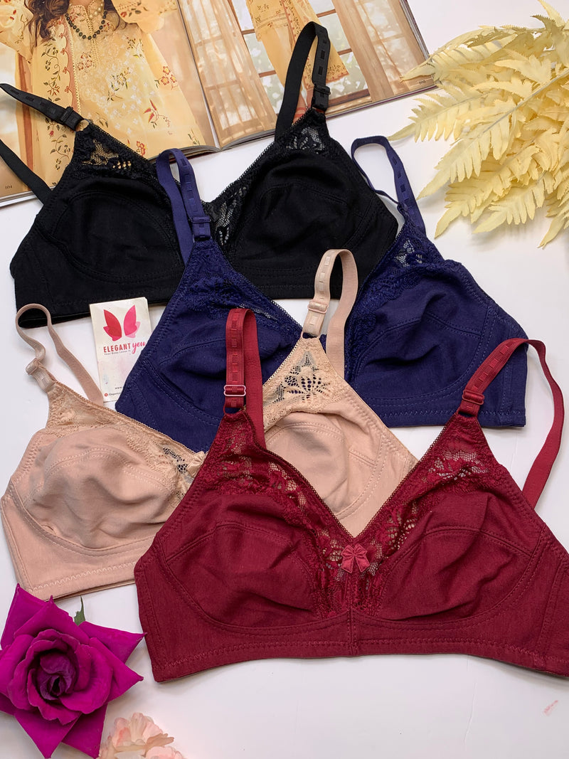 Soft Cotton Half Cup Lace Daily Wear Bra*