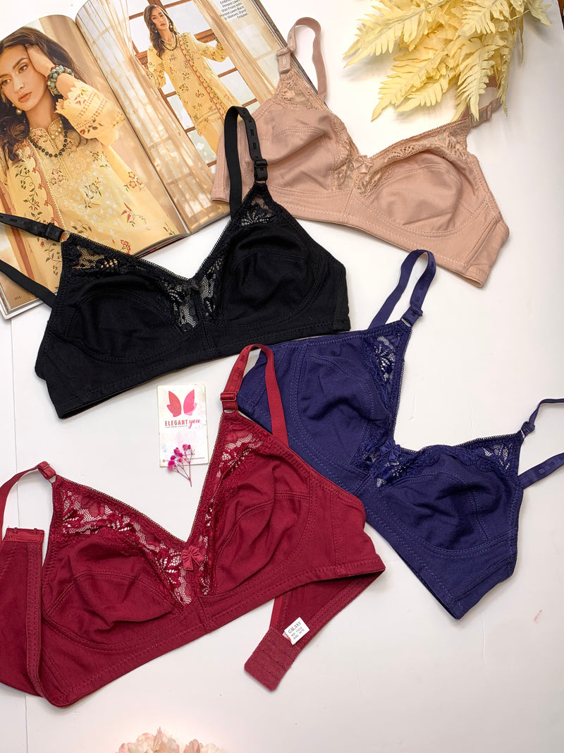 Soft Cotton Half Cup Lace Daily Wear Bra*