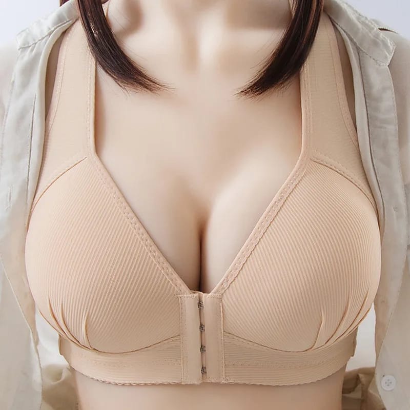 Wide Straps Front Hooks Light Padded Bra *
