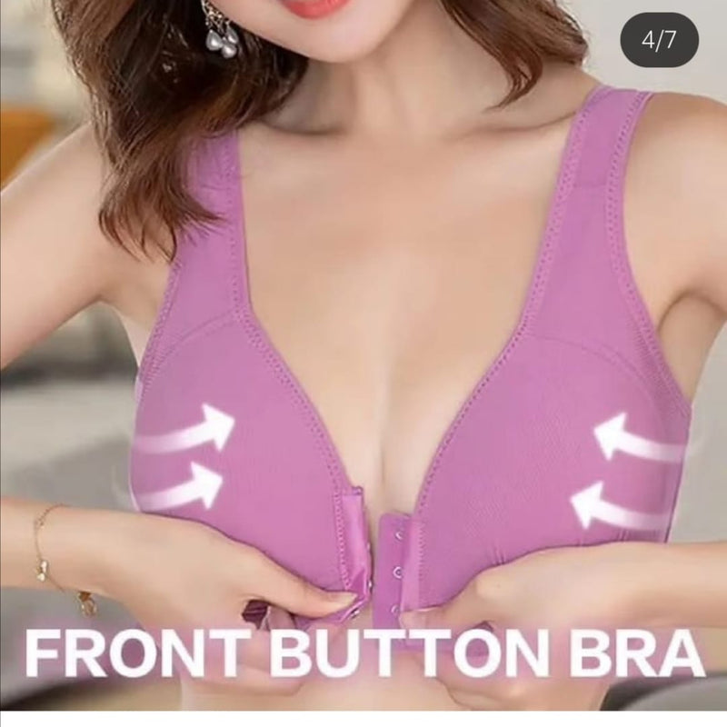 Wide Straps Front Hooks Light Padded Bra *